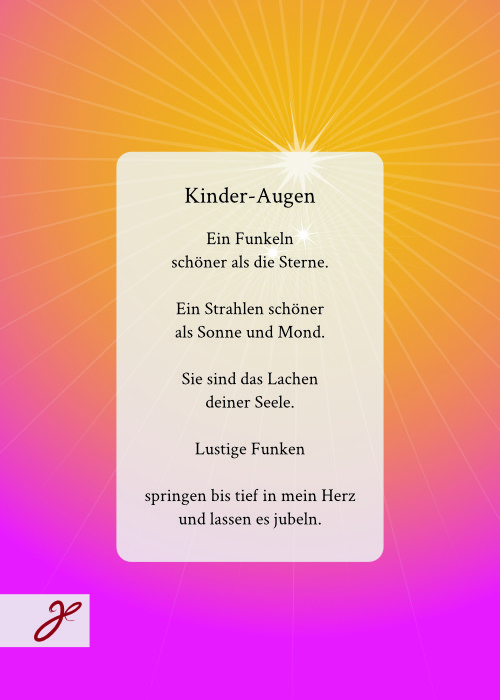 Gedicht Kinderaugen als Lyrikkarte